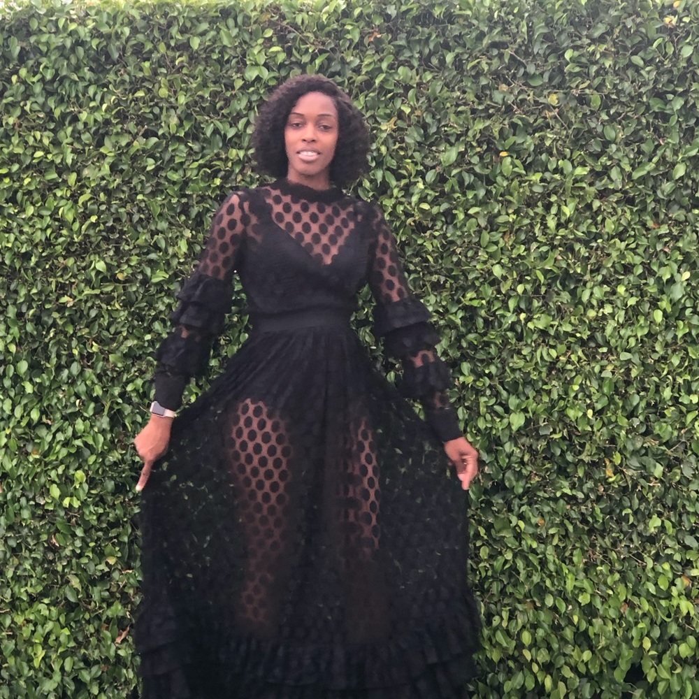 See Me Sheer/Lace Maxi Dress - Picture 4 of 7